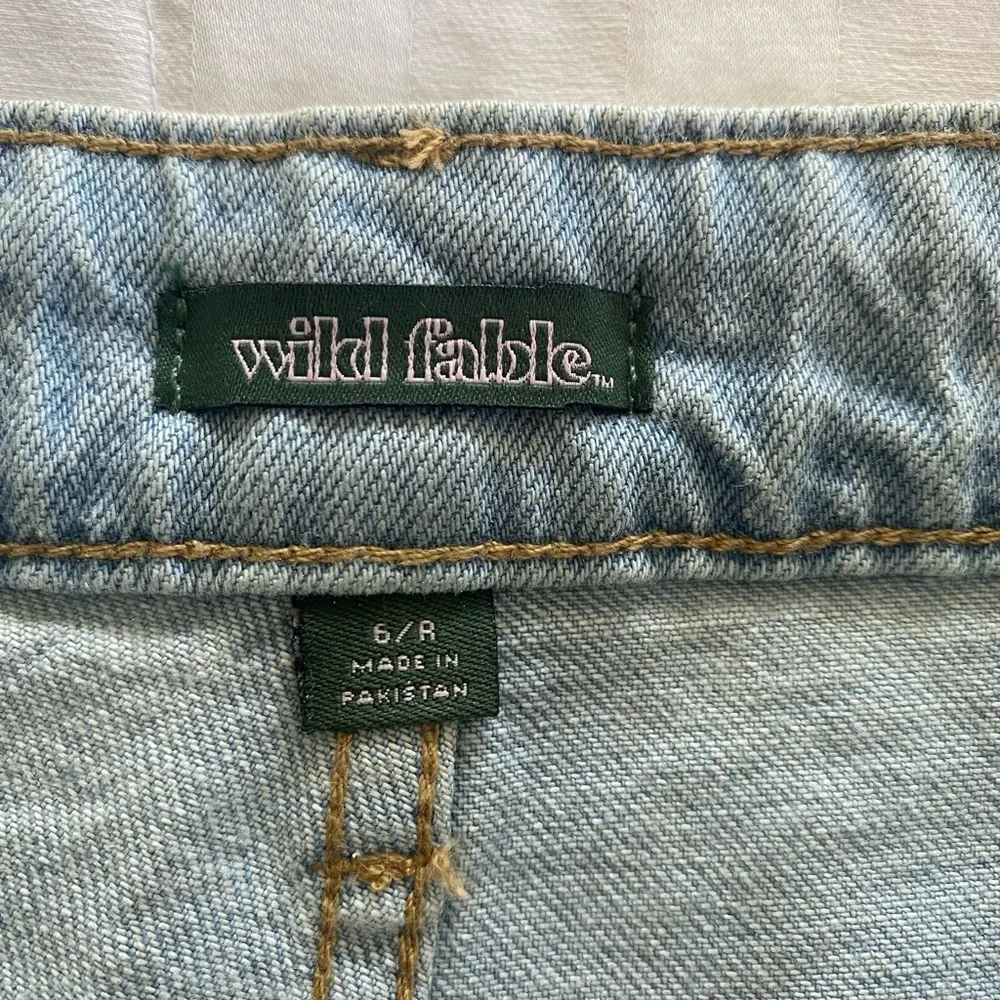 Wild Fable Metallic Silver High-Rise Wide Leg Jeans – Size 6/28 - Picture 5 of 9